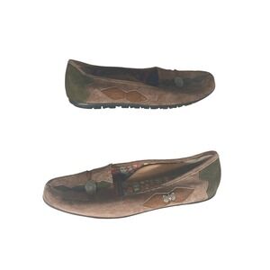 Hush Puppies Womens Brown Suede Moccasin Loafers Concho Southwestern 58227 10M